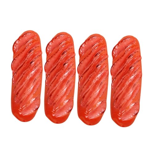 TOYANDONA 4 Stück Teiliges Künstliche Hot Dog Modelle Realistische Farbechte Widerstandsfähige Wurstattrappen für Fotografie Rollenspiele Dekoration und Küchen oder Ladenausstellung von TOYANDONA