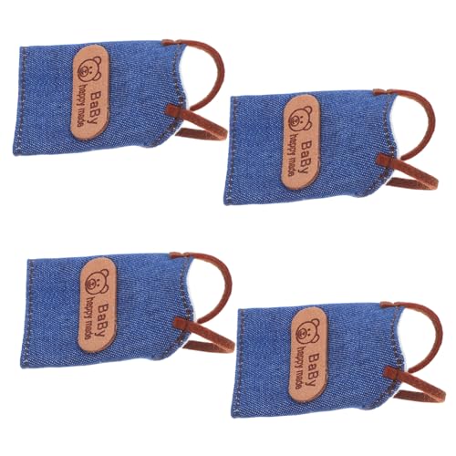 TOYANDONA 4 Stück Teiliges Mini Jeans Schürzen Puppen Retro Denim Kochschürzen für Puppenhaus Strapazierfähige Mini Puppenkleidung für DIY Anziehspaß und Kreative Puppenchef Accessoires von TOYANDONA