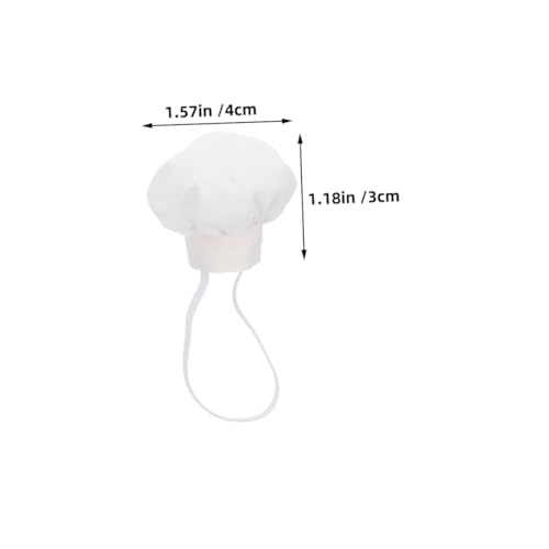 TOYANDONA 4 Stück Teiliges Mini Kochmützen für Puppen Weiße Baumwoll Hauben Stabile und Leichte Puppenhut Accessoires für Kreatives Basteln Rollenspiele und Puppenhausdekoration von TOYANDONA