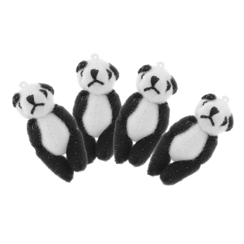 TOYANDONA 4 Stück Teiliges Mini Panda Plüschtier Niedliche Kleine Panda Dekoration Weiches Kuscheltier Anhänger für Schlüsselanhänger Taschen Kleidungsornament von TOYANDONA