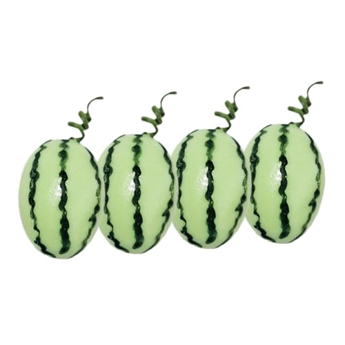 TOYANDONA 4 Stück Teiliges Mini Wassermelonen Modellset aus Resin Realistische Kleine Früchte für Puppenhaus Dekoration und Rollenspiel Langlebige Simulation Spielzeuge für Kreativspiele von TOYANDONA