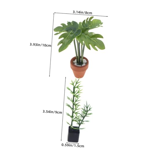 TOYANDONA 4stücke Miniatur-puppenhauspflanzen Simulations-Bonsai-töpfe Bambus Kunstpflanzen Künstliches Kleines Grün Ornament Für DIY-puppenhaus-mikrolandschaften von TOYANDONA
