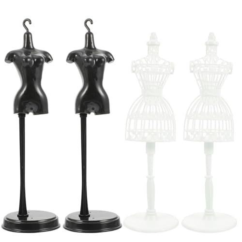 TOYANDONA 4 Stück Teiliges Puppenkleiderständer Stabile Mini Mannequin Ständer für Puppenkleidung Robustes Material Sicheres Design für Nähprojekte und Schmuckpräsentation von TOYANDONA