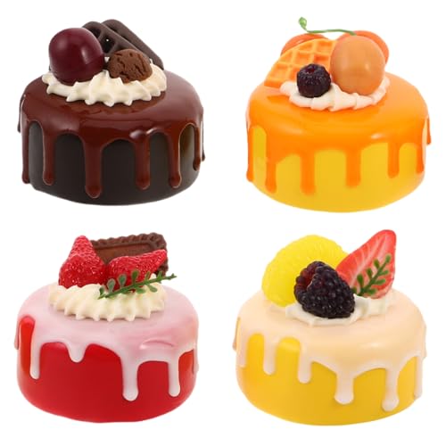 TOYANDONA 4 Stück Teiliges Realistischer Künstlicher Kuchenmodelle Langlebige Dekorationen für Zuhause und Party Vielseitige Fotorequisiten für Dessert Display Kompakte Verfälscht für Film von TOYANDONA
