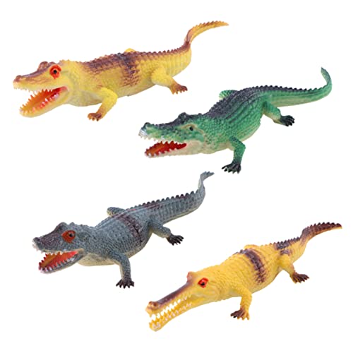 TOYANDONA 4 Stück Teiliges Realistisches Alligator Modellspielzeugset Pädagogisches Tierfiguren für Ab Jahren Fördert Kognitive Fähigkeiten und Kreatives Gelb Grün von TOYANDONA