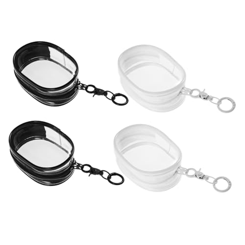 TOYANDONA 4 Stück Teiliges Transparentes Aufbewahrungsset für Figuren mit Schlüsselanhänger Staubdichte Leichte Displaytaschen für Sammelfiguren und Puppen Tragbare Mini Tragetaschen für von TOYANDONA