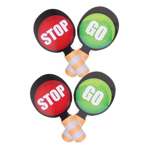 TOYANDONA 4 Stück Teiliges Verkehrszeichen für Beidseitige Rote und Grüne Signaltafeln aus Robustem Kunststoff Tragbare Handzeichen zur Spielerischen Verkehrssicherheitserziehung im von TOYANDONA