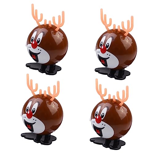 TOYANDONA 4 Stück Teiliges Weihnachts Aufziehspielzeug aus Langlebigem Abs Kunststoff Mechanische Wind Up Rentier Figuren für Ab Jahren und Dekoration zur Weihnachtszeit von TOYANDONA