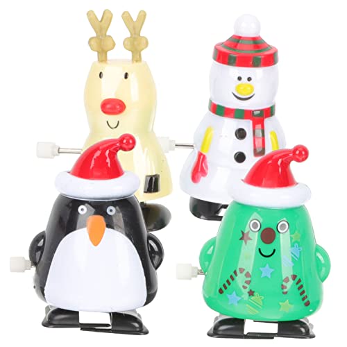 TOYANDONA 4 Stück Teiliges Weihnachts Aufziehspielzeug für Lustige Mechanische Figuren Wiederverwendbar Leicht Stabile Leistung als Party Mitgebsel und Weihnachtsdeko von TOYANDONA
