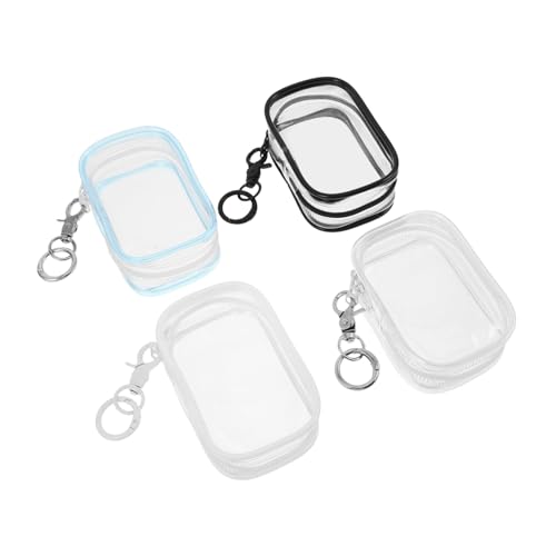 TOYANDONA 4 Stück Transparente PVC Figuren Display Tasche mit Schlüsselanhänger Wasserdichter Schutz für Plüschtiere und Sammlerstücke Stabiler Aufbau Kompakt und Tragbar für Unterwegs von TOYANDONA