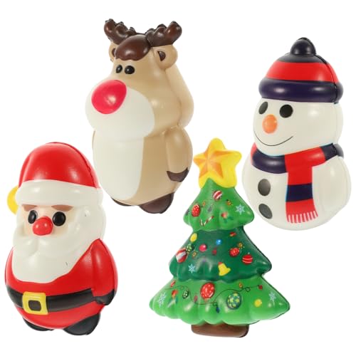TOYANDONA 4 Stück Weihnachtselch Langsamer Rückprall Puppe Schaumstoffball Weihnachtsschmuck Weihnachtsdeko Weihnachtsplüschtiere Reliefspielzeug Weihnachtsschmuck Weihnachtsmittelstücke von TOYANDONA
