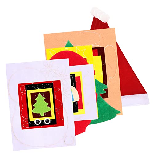 TOYANDONA 4 Stück Weihnachtsspielzeug Kopfbedeckung für die Weihnachtsfeier Weihnachtsmützen selber basteln weihnachtsmützen set weihnachtsmütze set Material zur Hutherstellung DIY-Hut-Kits von TOYANDONA