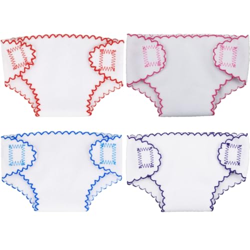 TOYANDONA 4 Stück Wiederverwendbare Babypuppenwindeln Puppenunterwäsche Für 14-18 Zoll Babypuppen Waschbare Puppenkleidung Für Neugeborene Babypuppen Babypuppenzubehör Rollenspielset von TOYANDONA