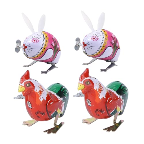 TOYANDONA 4stücke Aufziehspielzeug Aus Blech Retro Tierchen Hüpfender Hase Hahn Für Junge Mädchen Bunte Designs Für Stundenlangen Spaß Und Dekoration Jedem Kinderzimmer TOYANDONA 4stücke Aufziehspielzeug Aus Blech Retro Tierchen Hüpfender Hase Hahn Für Junge Mädchen Bunte Designs Für Stundenlangen Spaß Und Dekoration Jedem Kinderzimmer von TOYANDONA