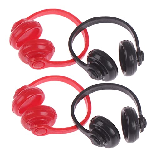 TOYANDONA 4 Stück Zubehör für Puppenhäuser Mini-Kopfhörer Miniatur-Headset für Puppenhaus Miniatur-Headset-Dekormodell Miniatur-Headset-Modell Mini-Dekoration Mini-Deko-Headsets Plastik von TOYANDONA