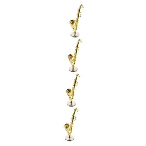 TOYANDONA 4 Stück Zubehör Für Puppenhäuser Winzige Musikinstrumente Musikinstrument-Ornament Mini-Saxophon-Modell Saxoboom Musical Miniatur-musikinstrumente Legierung Kind Möbel Tasche von TOYANDONA