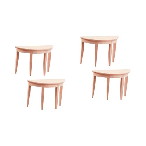 TOYANDONA 4 Stück Mini-holzstuhl Mini-Stuhl Nachttisch Holzornament Mini-esstischstuhl Holztisch Puppenhaus Modelle Kleiner Tisch Möbel Hölzern von TOYANDONA