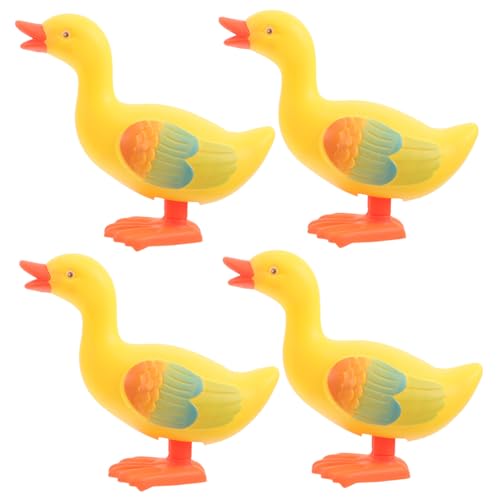TOYANDONA 4 Stücke Aufziehbare Enten für Springende Wind Up Figuren Kompakte Party Mitgebsel Batteriefrei für Geburtstagsfeiern und Outdoor Spaß von TOYANDONA