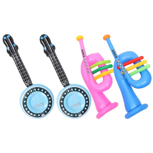 TOYANDONA 4 Stücke Musical Instrument Horn Pool Float Musik Instrumente Pool Gitarre Instrument Gitarre PVC von TOYANDONA
