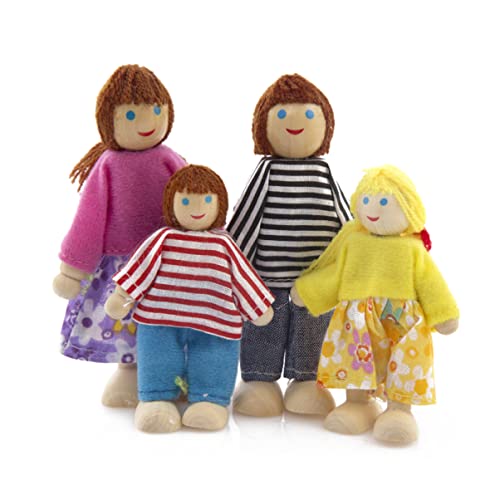 TOYANDONA 4 Teiliges Set Holzpuppen Familie Puppen Für Buntes Cartoon Design Für Puppenhaus Ideales Für Kleinkinder Und Vorschulkinder TOYANDONA 4 Teiliges Set Holzpuppen Familie Puppen Für Buntes Cartoon Design Für Puppenhaus Ideales Für Kleinkinder Und Vorschulkinder von TOYANDONA
