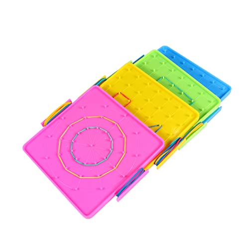 TOYANDONA 4 Teiliges Nagelbrett Lehrmittel Nägel Lern Geoboard Geoboards Geoboards Multipack Steckbretter Kleine Geoboards Für Geometrische Kleinkind Puzzles Alter 2–4 von TOYANDONA