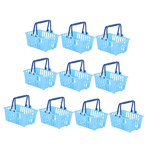 TOYANDONA 40 STK Mini-Einkaufskorb ablagekörbe kühlkorb einkaufskorb Blaue Minikorb Aufbewahrungskorb Modelle Kinderspielzeug Korbmodell aus Kunststoff Mini-Hausversorgung Lagerung schmücken von TOYANDONA