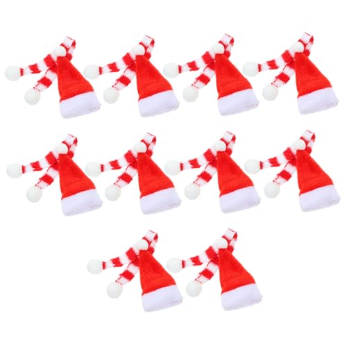 TOYANDONA 40 STK Puppe Weihnachtsmütze Mini-Weihnachtsmann-Mütze Besteck weihnachtsdeko kreativität Kappen Zylinder Weihnachtsschmuck Strickmütze Flaschenverschluss Weihnachtsschneemann Kork von TOYANDONA