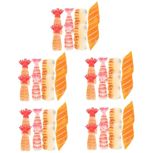 TOYANDONA 40 STK Sushi-Simulation Gefälschtes Sushi-Modell Mini-Food-Spielzeug Display-versorgung Künstlicher Lachs Sushi-Spielzeug Lebensechtes Fleisch Lebensmittel Kind Essen Spielen PVC von TOYANDONA