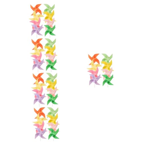 TOYANDONA 40 STK Windmühle Kinderversorgung DIY Windräder zeichnen Kinder zubehör schöne DIY Windräder Kindergarten Windräder selber Machen Handbuch Produkte für Kinder Rasen Plastik von TOYANDONA