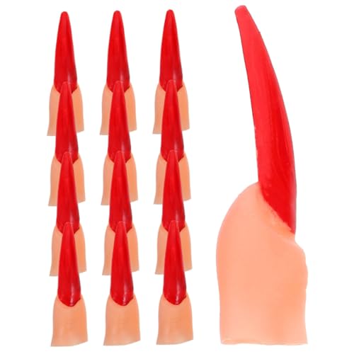 TOYANDONA 40 Stück Halloween gefälschte Finger falsche Hexenfinger Falsches Finger Halloween-Fingerspielzeug Fake klein simulieren gruselige PVC rot von TOYANDONA