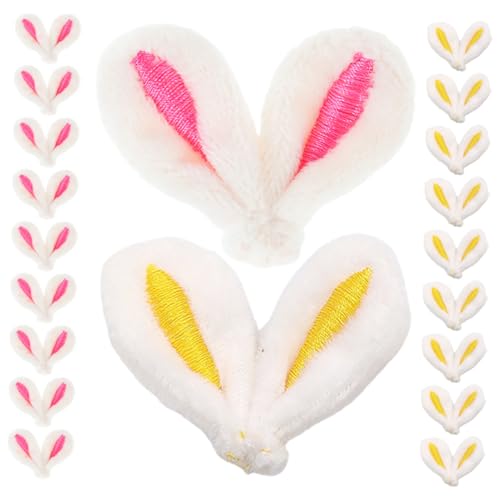 TOYANDONA 40 Stück Plüsch Hasenohren DIY-Haarclips Osterdeko Zubehör Puppenhaar-Accessoires DIY-Kostümzubehör Haarklemmen-Set klein Charme Kind Zubehör für Hasenohren Hasenhandwerk von TOYANDONA