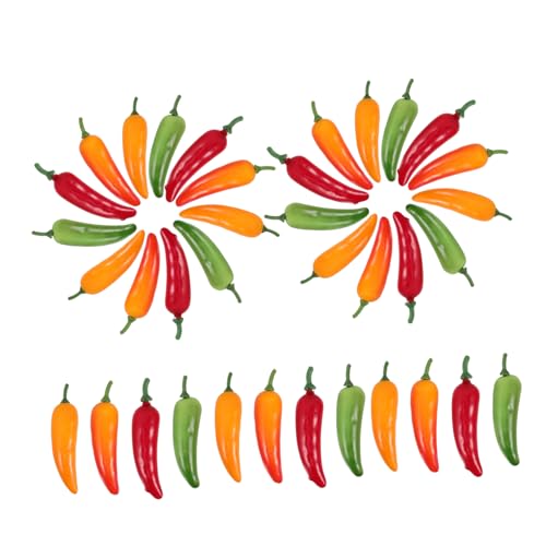 TOYANDONA 40 Stück Simuliertes Pepper-Modell Simulation Pfeffer Requisiten Gemüse-Foto-Requisiten Chili-Pfeffer-verzierung Chili -Charme Chili Festival Dekorationen Chili- Polyethylen von TOYANDONA