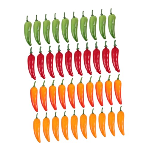 TOYANDONA 40 Stück Simuliertes Pepper-Modell lebensechtes grünes Gemüse lebensechter Kleiner Chili künstliche Nahrungsmittel zur Ausstellung Mini-Chili Chili-Pfeffer-Verzierung Polyethylen TOYANDONA 40 Stück Simuliertes Pepper-Modell lebensechtes grünes Gemüse lebensechter Kleiner Chili künstliche Nahrungsmittel zur Ausstellung Mini-Chili Chili-Pfeffer-Verzierung Polyethylen von TOYANDONA
