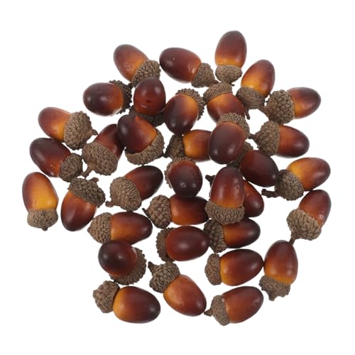 TOYANDONA 40 Stück Teiliges Künstliche Eicheln mit Natürlicher Kappe Realistische Deko Früchte Langlebige Herbstliche Tischstreuung für DIY Basteln Hochzeits und Weihnachtsdekoration von TOYANDONA