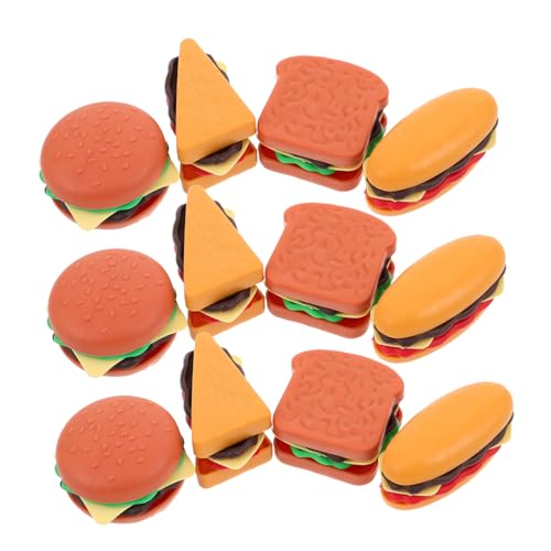 TOYANDONA 40 Stück Teiliges Miniatur Fast Food Spielset Realistische Hamburger Toast Sandwich Hot Dog DIY Küchenzubehör für Kreative Rollenspiele Puppenhaus Lebensmittel von TOYANDONA