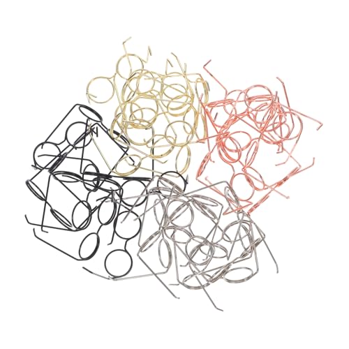 TOYANDONA 40 Stück Teiliges Miniatur Metall brillengestell Runde Filigrane Puppenbrillen in Gold Silber Roségold und Schwarz für DIY Basteln Puppenhaus Dekoration und Kreative TOYANDONA 40 Stück Teiliges Miniatur Metall brillengestell Runde Filigrane Puppenbrillen in Gold Silber Roségold und Schwarz für DIY Basteln Puppenhaus Dekoration und Kreative von TOYANDONA