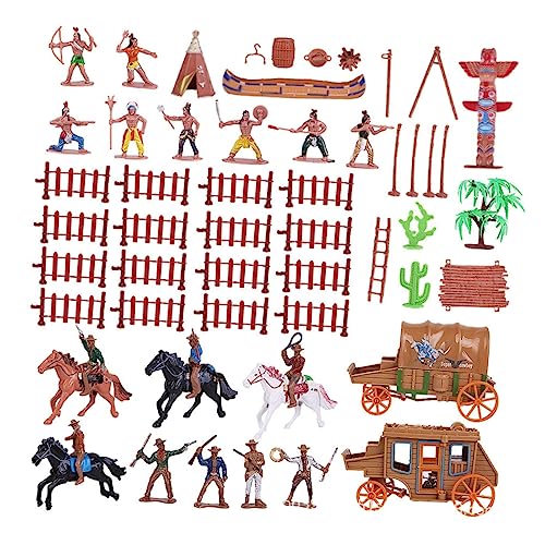 TOYANDONA 43 Stück Teiliges Western Cowboy Figuren Set Realistische Miniaturmodelle für Kreative Szenen Sicher und Robust für Mini Lehrmittel von TOYANDONA