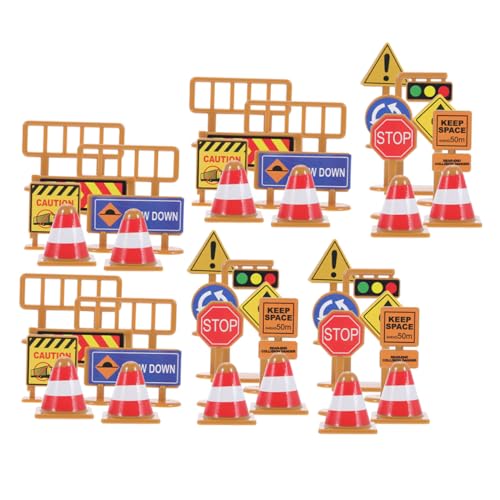 TOYANDONA 45 Stück Teiliges Mini Verkehrszeichen für Realistische Straßenverkehrsschilder aus Robustem Kunststoff Fördert Kognitive Fähigkeiten und Verkehrssicherheit Spielerisch für von TOYANDONA