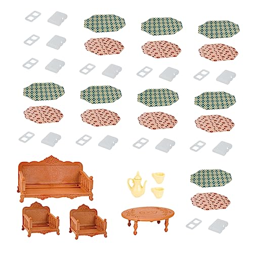 TOYANDONA 47st Simulationsmöbel Puppenmöbel Säuglingsspielzeug Mini-möbelspielzeug Miniaturmöbel Minizimmermöbel Puppenhaus-Requisite Zubehör Für Puppenhäuser Puppenhausmöbel Brown Plastik von TOYANDONA