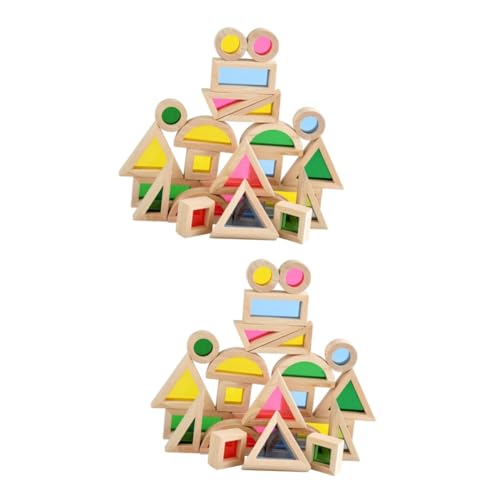 TOYANDONA 48 STK buntes Kaleidoskop Spielzeug für Kinder kinderspielzeug Puzzles mit geometrischen Formen -Lernspielzeug Spielzeug für Kleinkinder Kaleidoskope für Kinder Bausteine von TOYANDONA