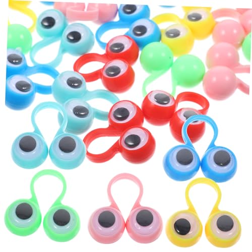 TOYANDONA 48 Stück Big Eye Ring Toy Augen Finger Farbe Googeln Party Googly Augapfel Ringe Augapfelringe Plastik von TOYANDONA