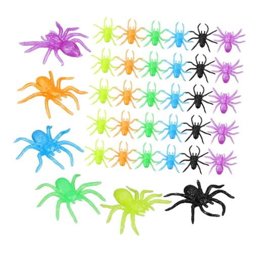 TOYANDONA 48 Stück Teiliges Halloween Spinnentoy Farben Realistisch Elastisch Kleine Spinnen für Vielseitige Deko und Scherzartikel für Party Goodie Bags Drinnen und Draußen Geeignet von TOYANDONA