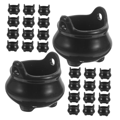 TOYANDONA 48 Stück Teiliges Miniatur Set Schwarze Puppenhaus Cauldrons mit Feiner Verarbeitung Leicht Vielseitig für Halloween Party Deko Landschaft Miniatur Szenerien von TOYANDONA