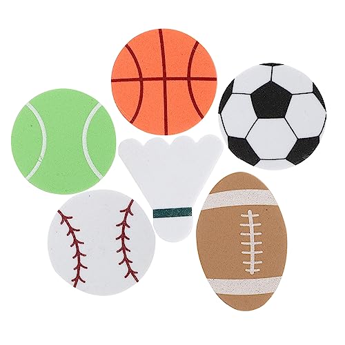 TOYANDONA 4Er-Packung Schaumstoffaufkleber Wand polsterung bastelzeug Basketball Sticker Basketball Aufkleber Badminton Aufkleber Fußball-Schaumaufkleber Baseball-Aufkleber aus Schaumstoff von TOYANDONA