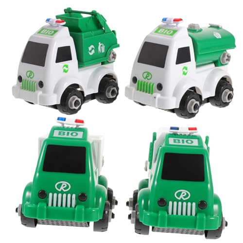 TOYANDONA 4stücke Junge Mädchen Spielzeug Müllwagen Abnehmbares Fahrzeug Pädagogisches Spielzeug Für Junge Mädchen Schraubendreher Und Werkzeug Farben Zufällig von TOYANDONA
