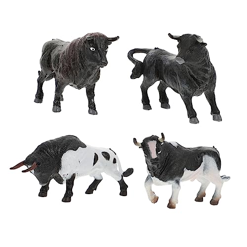 TOYANDONA Miniatur Kuhspielzeug für Kinder 4 Stück Realistische Details Robustes Kunststoff Kognitionsspielzeug für Dekoration und Spiel von TOYANDONA