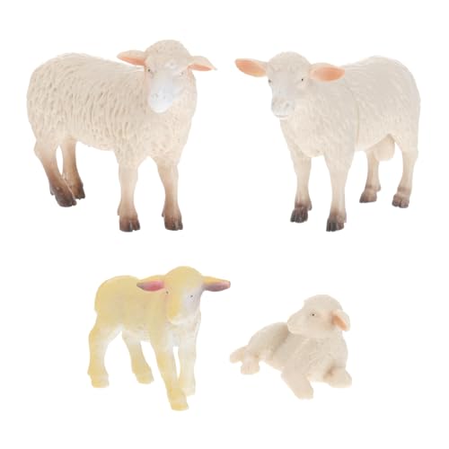 TOYANDONA 4Stücke Mini Schaf Modell Teiliges mit Realistischen Schaffiguren für Lernspielzeug und Dekoration für Kreative Spiele von TOYANDONA