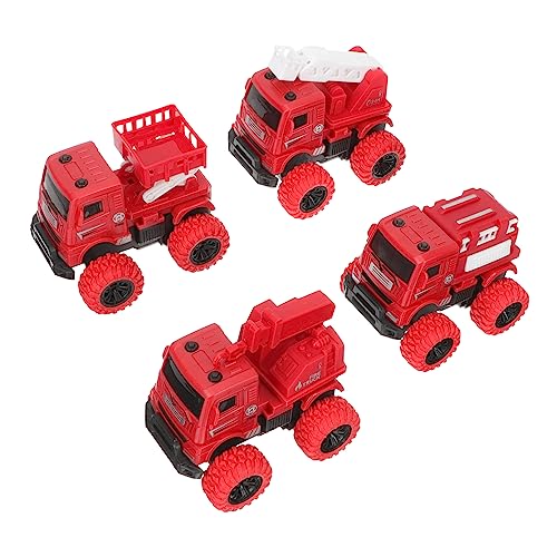 TOYANDONA 4Stücke Teiliges Reibungsantriebs Feuerwehrspielzeug für Feuerwehrauto aus Hochwertigem Material für Kreatives und Lernen Fördert Fantasie und Soziale Fähigkeiten von TOYANDONA