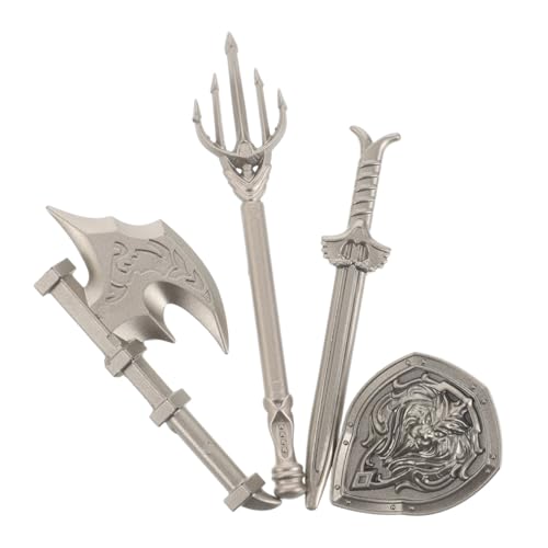TOYANDONA 4Stücke Teiliges Set aus Schwertern Schilden und Äxten für Schild Set für Jungen Kompatibel mit Bausteinen Cosplay Zubehör für Kreative Rollenspiele von TOYANDONA