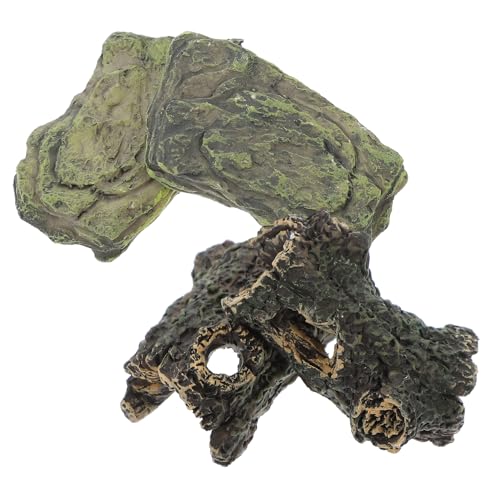 TOYANDONA 4pcs Micro -szenen -Requisiten Miniaturbaumrinde Harz Künstliche Steine Zufällige Form von TOYANDONA